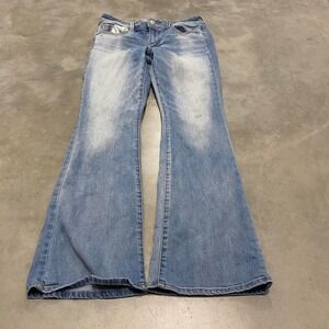 Vintage y2k 90s low rise sun faded grunge flared flares bootcut denim  jeans